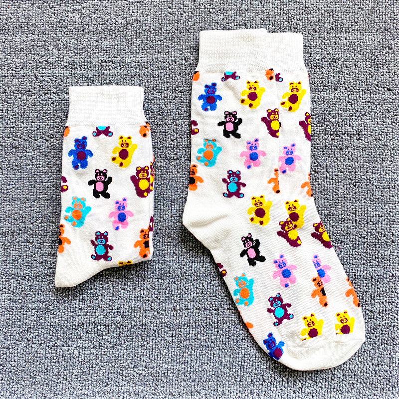 Tide Original Gummy Bear Winnie The Childlike Cute Girls Socks Color Cotton Sports Socks In Tube Socks For Men And Women